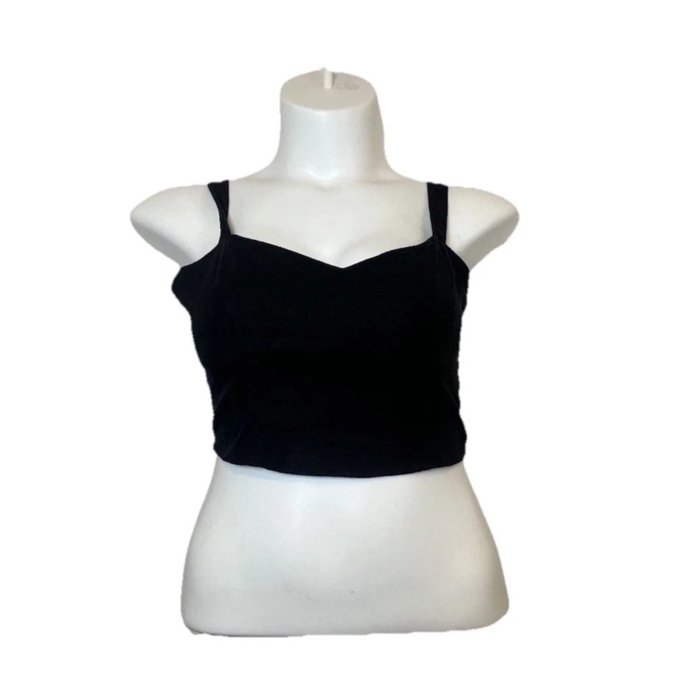Black Size M Hollister Crop Top-Fast Shipping‎